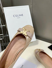 Celine Beige Patent Leather Pumps  - 5