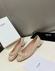 Celine Beige Patent Leather Pumps  - 3