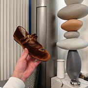 Prada Velvet Ballerinas Brown - 4