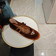 Prada Velvet Ballerinas Brown - 2
