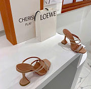 Amina Muaddi Beige Naima Crystal Heeled Sandals - 5