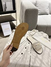 Dior Or D Lane Slide White Openwork Microcannage Laminated Calfskin - 6