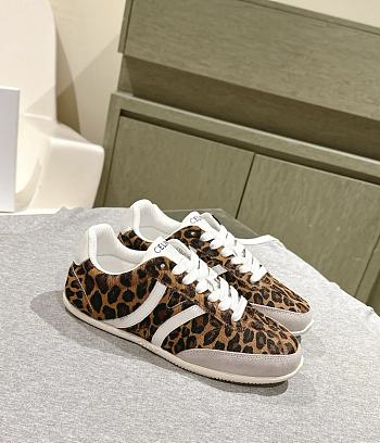 Celine Jogger Low Lace-up Sneaker in Leopard Hairy Calfskin and Calfskin