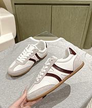 Celine Jogger Low Lace-up Sneaker In Calfskin and Suede Calfskin Burgundy Gray - 3
