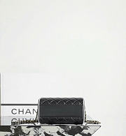 Chanel Clutch with Chain Lambskin Gold Tone Metal Black White - 18.5x11.5x11cm - 6