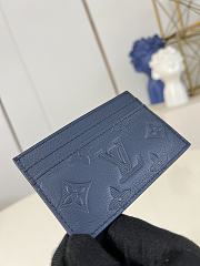 LV Double Card Holder Monogram Shadow Leather Blue M14789 - 11x7x1.5cm - 3