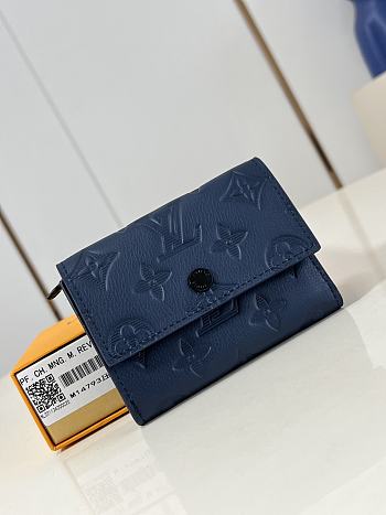 LV Victor Wallet Monogram Shadow Leather Blue - 11.5x9x2.5cm