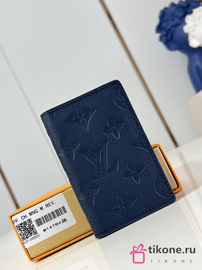 LV Pocket Organizer Monogram Shadow Blue M14786 - 7.5x11.1x1cm - 1