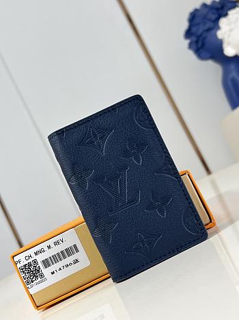 LV Pocket Organizer Monogram Shadow Blue M14786 - 7.5x11.1x1cm