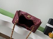 Chanel 25 Handbag Small Grained Calfskin Gold Tone Metal Burgundy - 30x26x14cm - 4