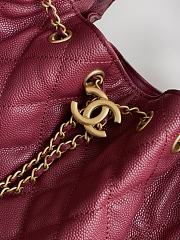 Chanel 25 Handbag Small Grained Calfskin Gold Tone Metal Burgundy - 30x26x14cm - 2