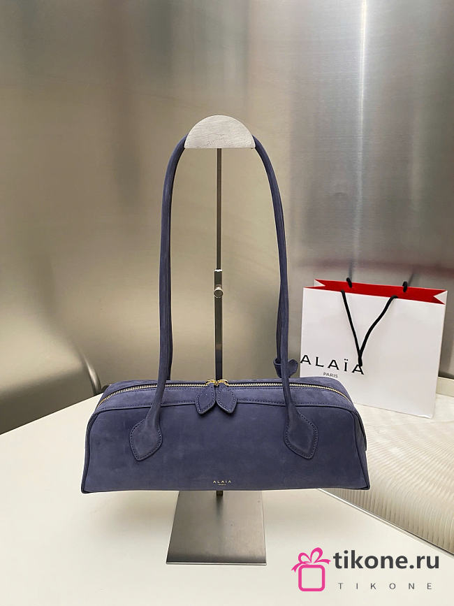 Alaia Le Teckel Medium Bag In Dark Blue - 33x11x10cm - 1