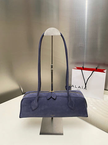 Alaia Le Teckel Medium Bag In Dark Blue - 33x11x10cm