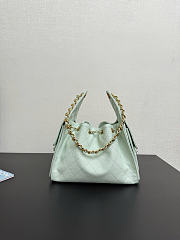 Chanel 25 Handbag Small Grained Calfskin Gold Tone Metal Light Green - 30x26x14cm - 2