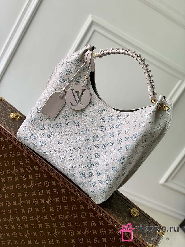 LV Carmel Mahina Leather Brume Gray M12093 - 35x40x17cm - 1