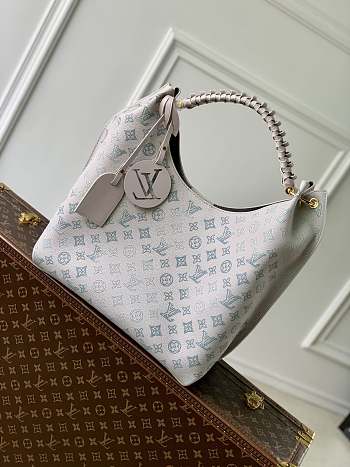 LV Carmel Mahina Leather Brume Gray M12093 - 35x40x17cm