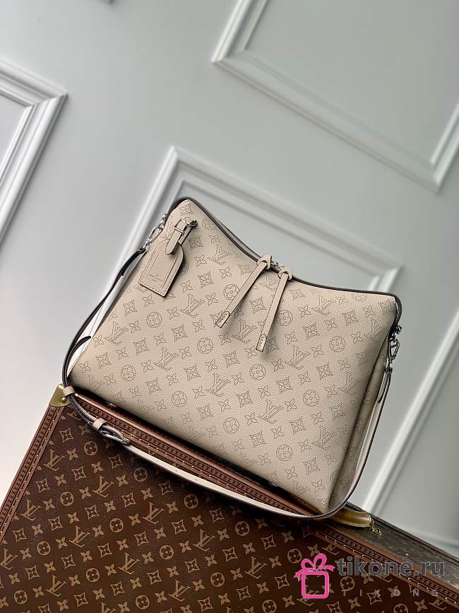 LV Hand It All MM Mahina Leather Galet Gray M24133 - 32x29x13cm - 1