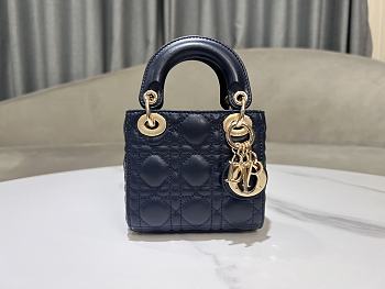 Lady Dior Micro Bag Navy Cannage Lambskin - 12x10.2x5cm