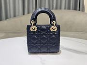 Lady Dior Micro Bag Navy Cannage Lambskin - 12x10.2x5cm - 2