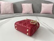 Lady Dior Micro Bag Dark Red Cannage Lambskin - 12x10.2x5cm - 6