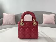 Lady Dior Micro Bag Dark Red Cannage Lambskin - 12x10.2x5cm - 5