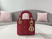 Lady Dior Micro Bag Dark Red Cannage Lambskin - 12x10.2x5cm - 4