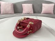 Lady Dior Micro Bag Dark Red Cannage Lambskin - 12x10.2x5cm - 2