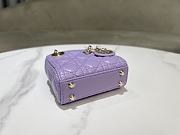 Lady Dior Micro Bag Dark Purple Cannage Lambskin - 12x10.2x5cm - 5