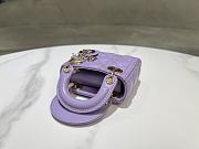 Lady Dior Micro Bag Dark Purple Cannage Lambskin - 12x10.2x5cm - 6