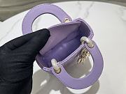 Lady Dior Micro Bag Dark Purple Cannage Lambskin - 12x10.2x5cm - 3