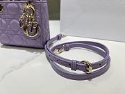 Lady Dior Micro Bag Dark Purple Cannage Lambskin - 12x10.2x5cm - 2