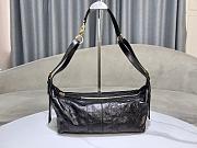 Dior Medium D-Journey Bag in Crinkled Calfskin Black Flat Macrocannage - 33x16x15cm - 1