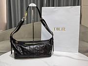 Dior Medium D-Journey Bag in Crinkled Calfskin Black Flat Macrocannage - 33x16x15cm - 6