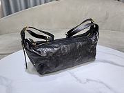Dior Medium D-Journey Bag in Crinkled Calfskin Black Flat Macrocannage - 33x16x15cm - 3