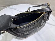 Dior Medium D-Journey Bag in Crinkled Calfskin Black Flat Macrocannage - 33x16x15cm - 2