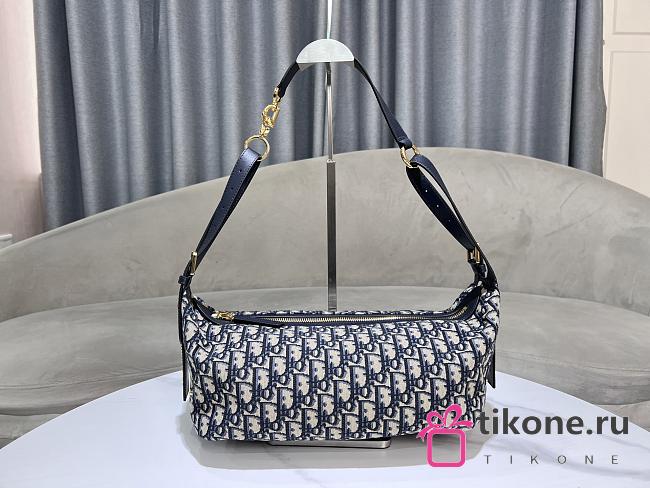 Medium D-Journey Bag Blue Dior Oblique Jacquard - 33x16x15cm  - 1