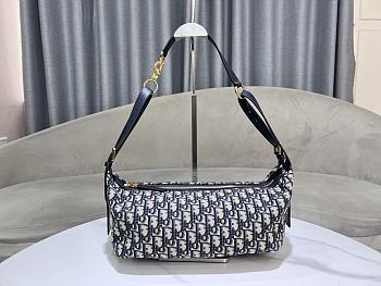 Medium D-Journey Bag Blue Dior Oblique Jacquard - 33x16x15cm 