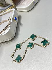 VCA Vintage Alhambra Bracelet 5 Motifs 18K Yellow Gold Green - 1