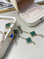 VCA Vintage Alhambra Bracelet 5 Motifs 18K Yellow Gold Green - 6