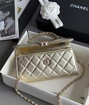 Chanel Clutch With Chain With Handle Calfskin Gold - 18x10x4.5cm - 5