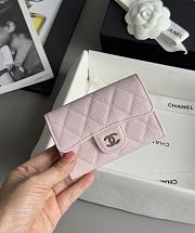 Chanel Classic Flap Card Holder Caviar Silver Light Pink - 7.5x11.3x2.1cm - 5