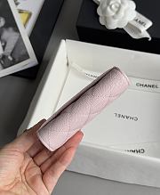 Chanel Classic Flap Card Holder Caviar Silver Light Pink - 7.5x11.3x2.1cm - 6