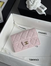 Chanel Classic Flap Card Holder Caviar Silver Light Pink - 7.5x11.3x2.1cm - 1