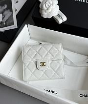 Chanel Classic Small Flap Wallet Caviar White - 10.5x11.5x3cm - 1
