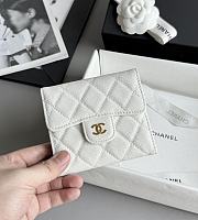 Chanel Classic Small Flap Wallet Caviar White - 10.5x11.5x3cm - 4