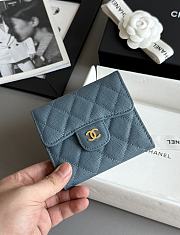 Chanel Classic Small Flap Wallet Caviar Dark Blue - 10.5x11.5x3cm - 5