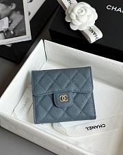 Chanel Classic Small Flap Wallet Caviar Dark Blue - 10.5x11.5x3cm - 4
