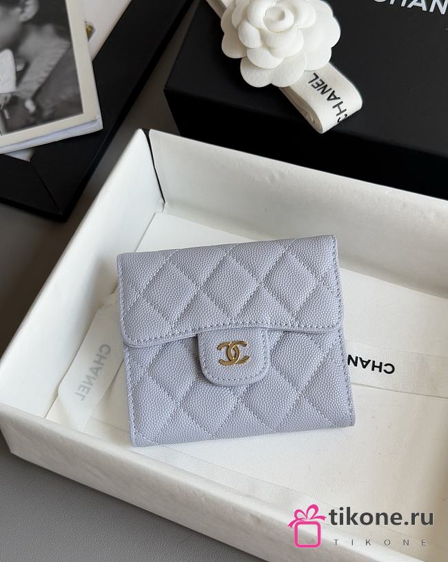 Chanel Classic Small Flap Wallet Caviar Light Purple - 10.5x11.5x3cm - 1