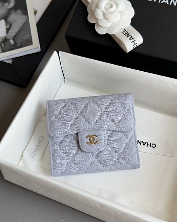 Chanel Classic Small Flap Wallet Caviar Light Purple - 10.5x11.5x3cm