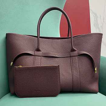 Loro Piana Ghiera Shopper Large Calfskin Burgundy - 40x26x18cm